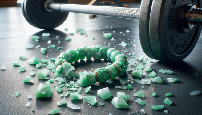 女子手腕上的玉鐲，在健身房敲到器材碎裂，跟大学生求偿。（示意图、与本案无关／AI生成）