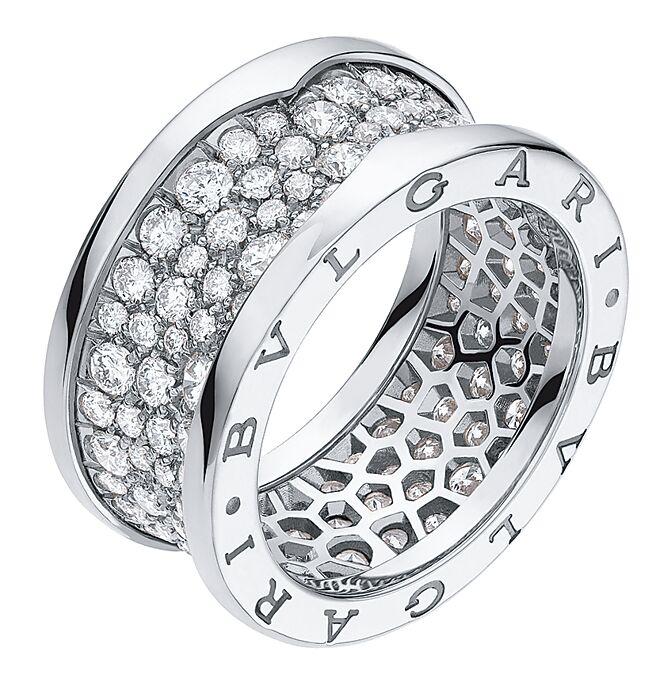 宝格丽奢华版B.zero1 Rock系列钻石戒指。（BVLGARI提供）