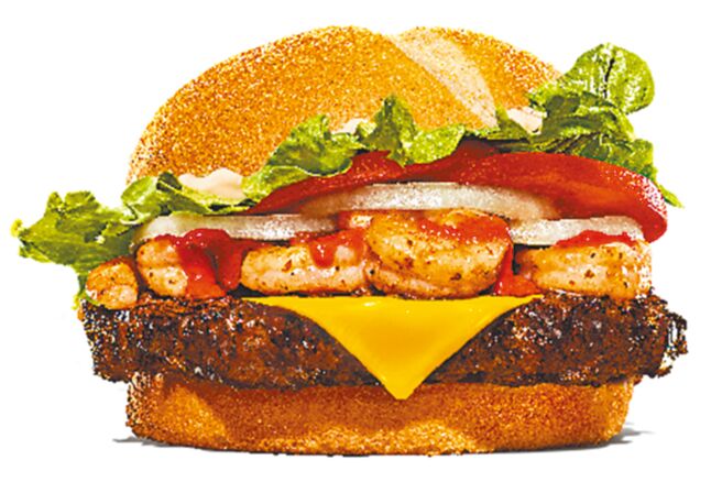 漢堡王「海洋燒蝦安格斯牛肉堡」，單點164元、套餐209元。（漢堡王提供）