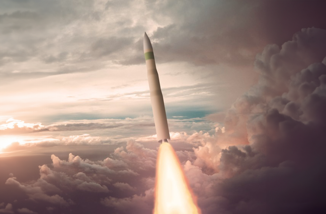 示意图为 LGM-35A 哨兵洲际飞弹，这是空军最新的武器系统，也被称为「陆基战略威慑」。（DVIDS）