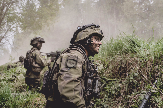 瑞典步兵演訓資料照。（瑞典國防軍）