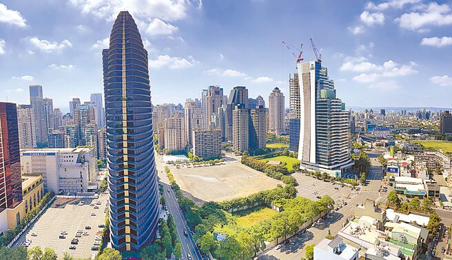 联聚建设2024年预计在市政北二路、朝富路口推出第3栋顶级豪办。（王莫昀摄）