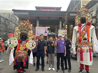 南投受鎮宮遶境！500信徒「與神同行」 警邀七爺八爺宣導反詐