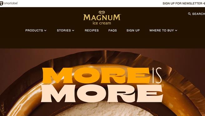 英传Magnum雪糕有金属 联合利华：台湾未贩售。（截自品牌官网）