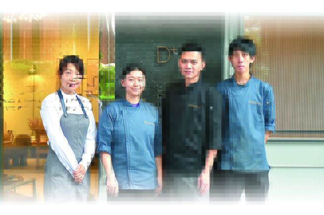 鐵板料理私廚〈D+ by DOMANI〉的營運團隊，右二為DOMANI主廚陳星同。圖／姚舜