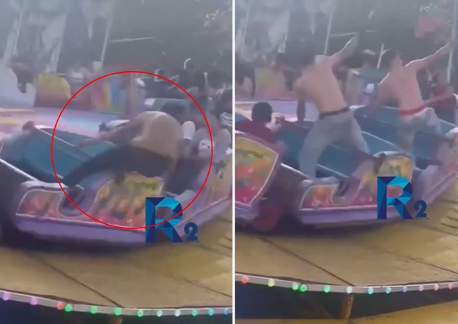 男子與友人沒有遵守規定站在遊樂設施上，結果被甩出設施，送醫不治。（圖／翻攝X）