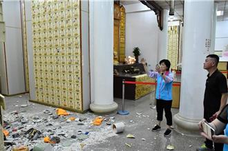花蓮強震「骨灰甕摔落灑一地」 慈雲山懷恩堂納骨櫃位災損嚴重