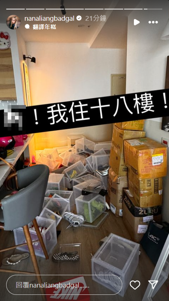 梁云菲曝家中灾情。（图／IG@nanaliangbadgal）