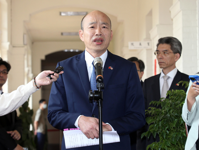 針對花蓮7.2大地震，立法院長韓國瑜3日發表談話，希望大家都能平安。（姚志平攝）