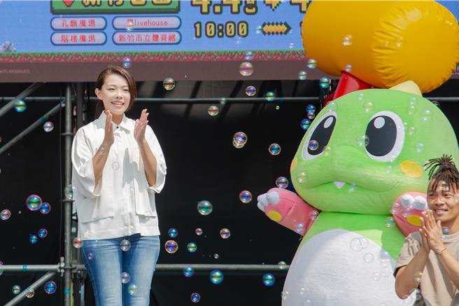 市长高虹安3日邀请全台国人一起来竹市欢度快乐的儿童节连假。（陈育贤摄）