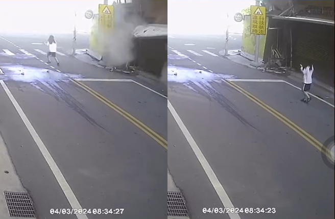 张龄予曝光事发当下的监视器画面。（图／取自张龄予脸书）