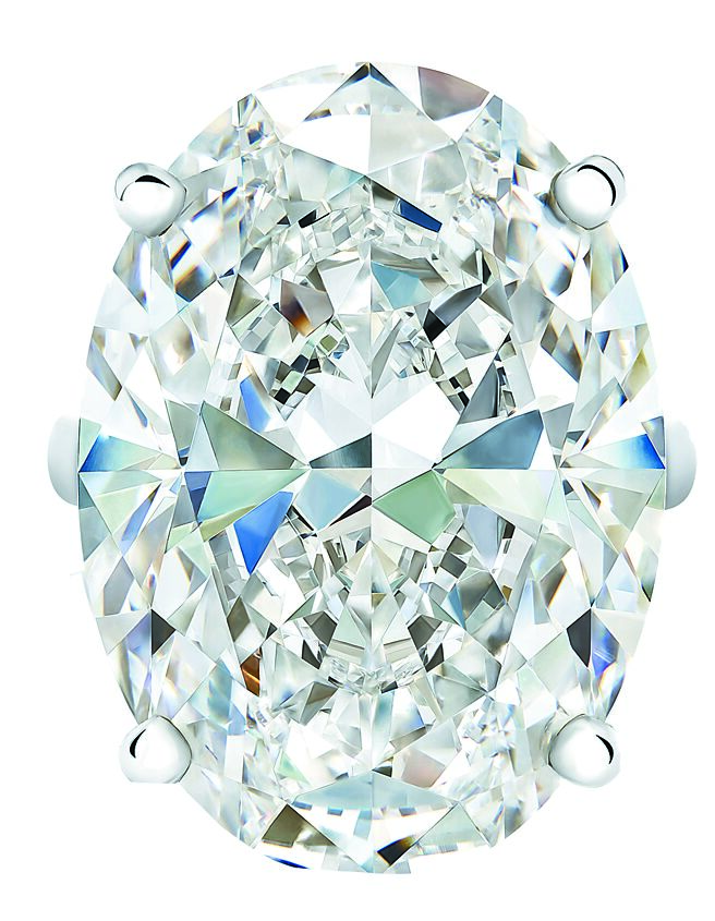 De Beers DB Classic高级珠宝椭圆形切割钻石戒指，主石逾30克拉。（De Beers提供）