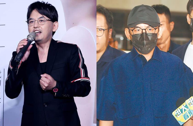 黄子佼被查出持有少女偷拍片。右图为黄子佼去年现身北检应讯。（图／中时资料照）