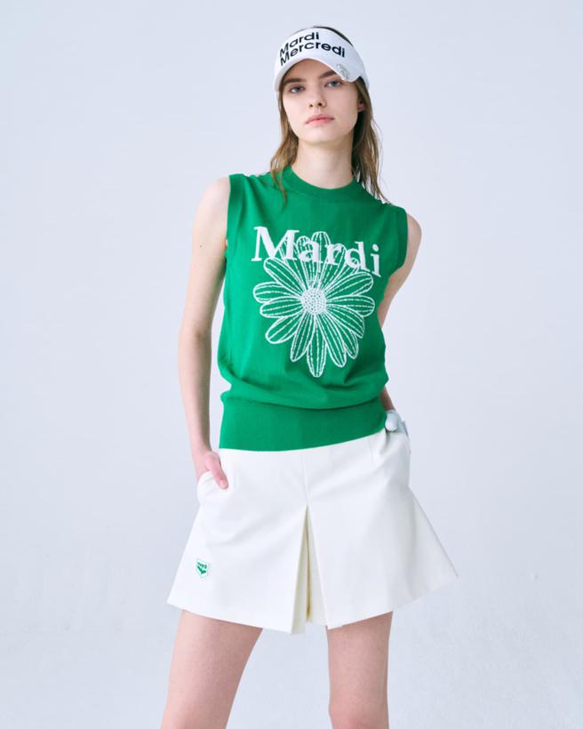 Mardi Mercredi Actif 经典小雏菊针织背心绿 ，3380 元。（ASPORT提供）