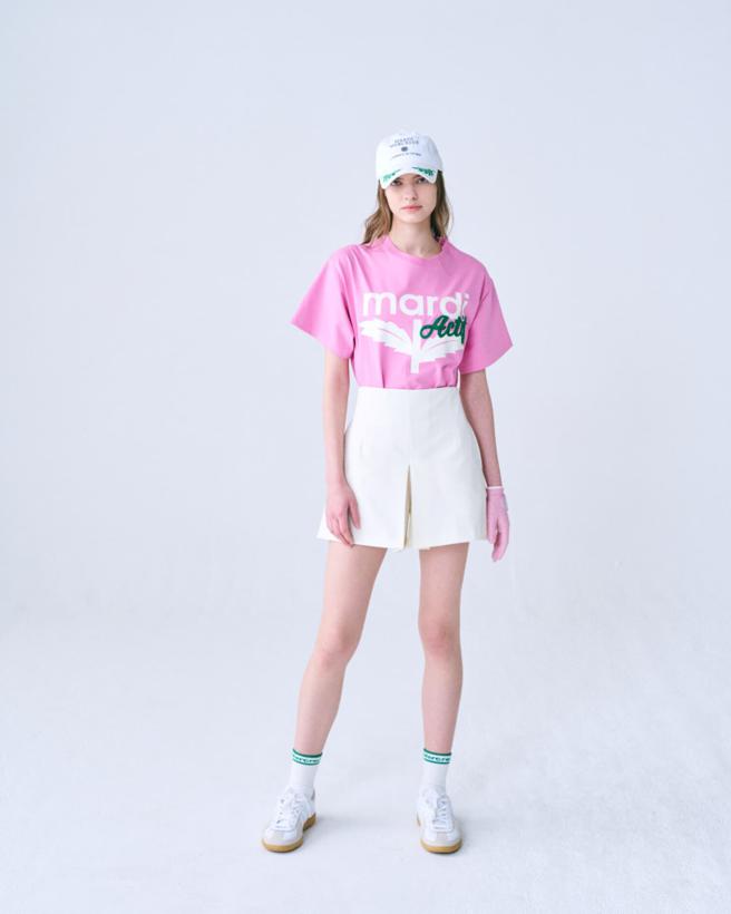 Mardi Mercredi Actif BLOOMMARDI 印花 T 恤粉白 ，2280元 。（ASPORT提供）