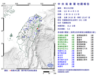 花蓮5.3地震國家警報又響！ 宜花4級雙北有感 民眾心累：不要再搖了