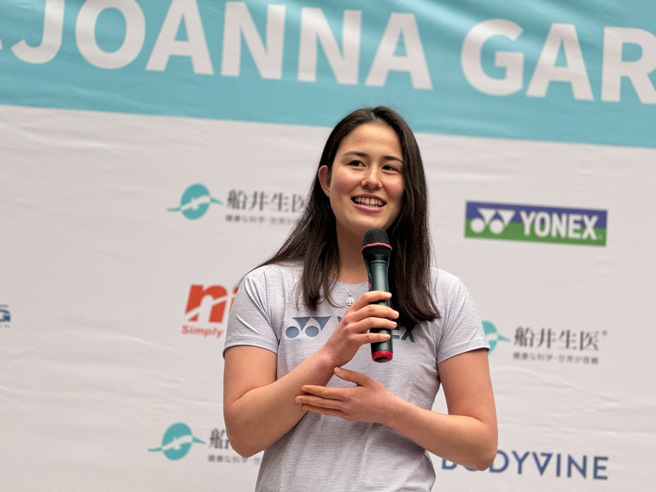 「网球甜心」葛兰乔安娜将首度代表我国出征金恩杯。（李弘斌摄）