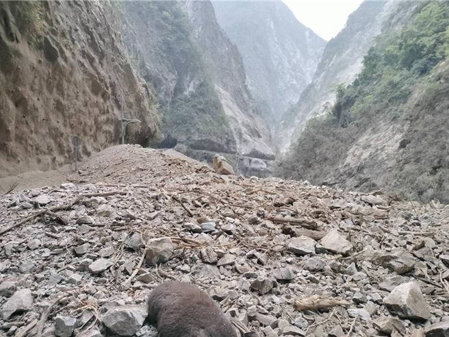 台八線九曲洞路況不穩都是落石。（公路局提供）