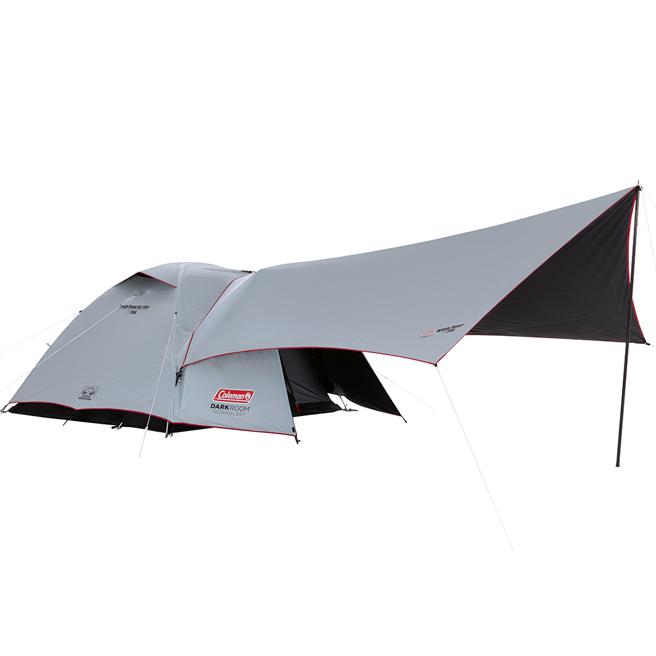 Coleman TOUGH氣流循環圓頂帳240+天幕組，遮光抗UV面料搭配六角形天幕創造更大活動空間，售價1萬7200元，下單現折1100元，再送一箱泡麵。（PChome 24h購物提供／古明弘台北傳真）