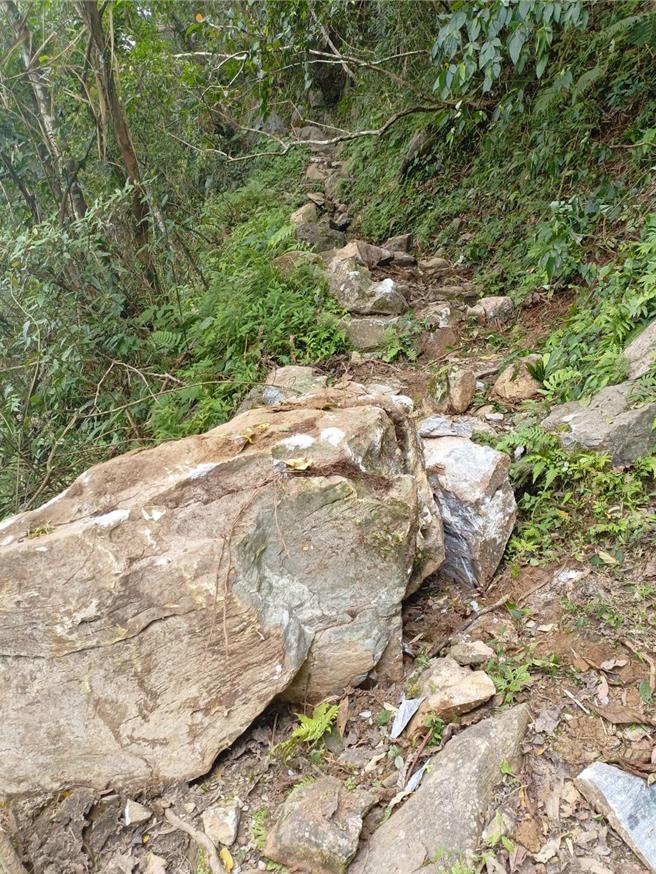 0403花蓮大地震將太魯閣大禮大同部落震成孤島，族人回家的路直接被震到面目全非。（簡姓族人提供／羅亦晽花蓮傳真）