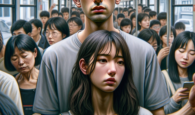 许男用下体狂摩蹭女子臀部10分钟，被判处有期徒刑6月。（示意图、与本案无关／AI生成）