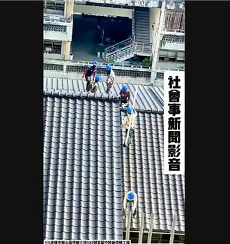驚險！高雄工人「安全帶沒勾上」 校園屋頂走動 嚇壞民眾
