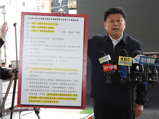 对于总统蔡英文10日下午復花莲勘灾，立法院国民党团总召傅昆萁表示，他会在花莲等蔡总统，希望蔡英文不要只是蜻蜓点水、空手来回。（资料照/罗亦晽摄）