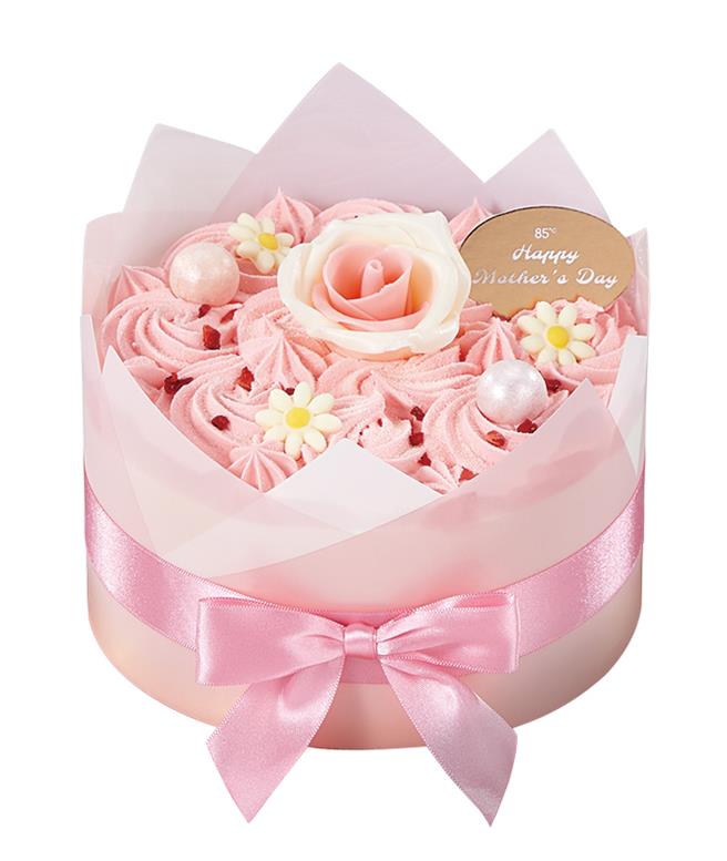 85度C「6吋珍馨花漾」，原價648元、特價85折550元。（85度C提供／朱世凱台北傳真）