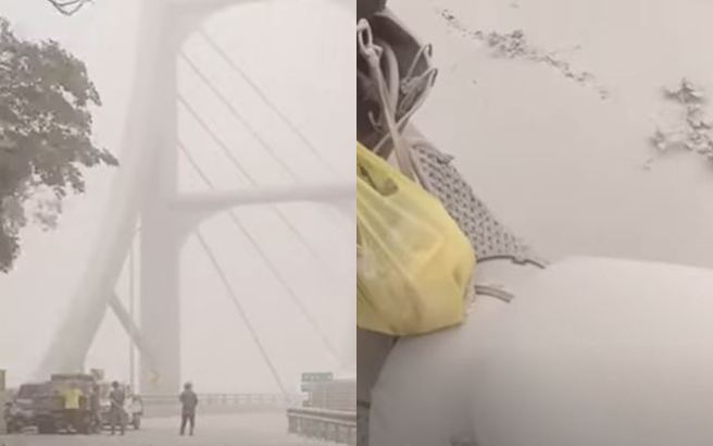 花莲外海7.2强震发生当下，有名山月村的林姓女员工正好在上班途中，当时山崩巨石落下的声响，让她一度以为在拍电影。（图／翻摄自中视Youtube）