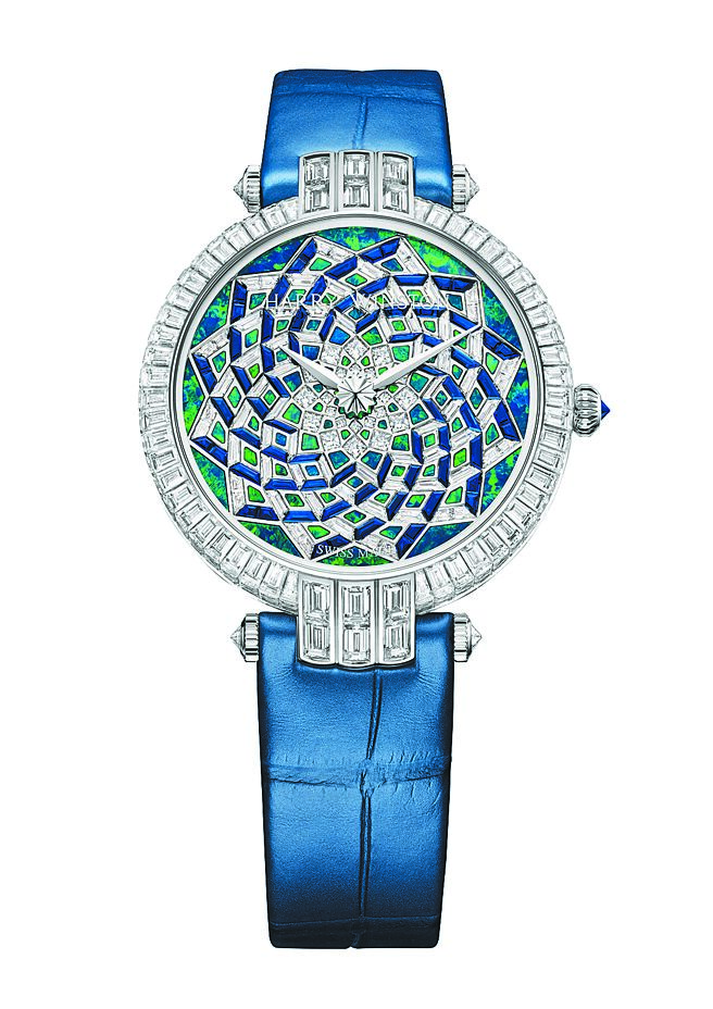 海瑞溫斯頓卓時Premier系列Hypnotic Opal Mosaic珠寶表。（Harry Winston提供）