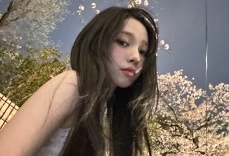 karina恢单夜晚赏樱曝美照 白色背心透出内在美辣翻