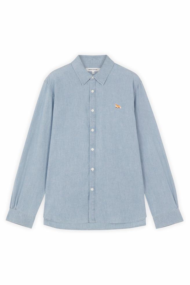 Maison KitsunéBaby Fox系列夏日之歌蓝小狐狸LOGO衬衫，7800元。（Maison Kitsuné提供）