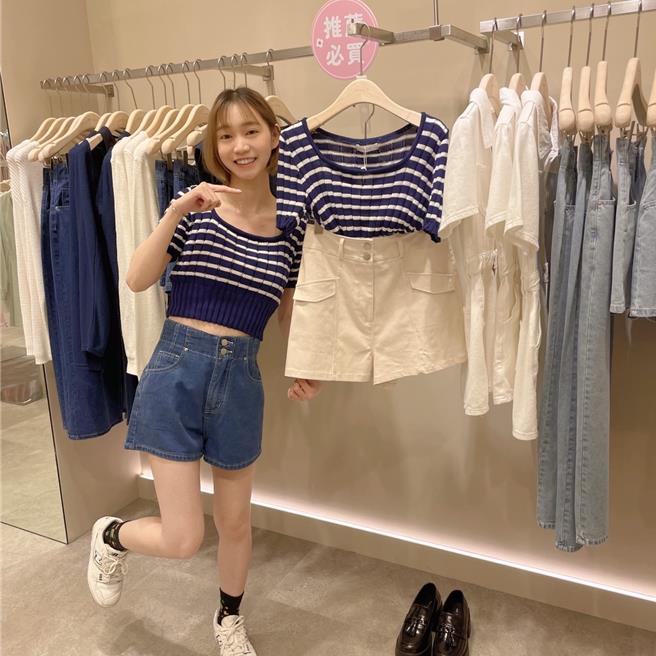 Global Mall新北中和店推多款春夏服飾優惠7折起，其中短版上衣最熱銷。（Global Mall提供／朱世凱台北傳真）