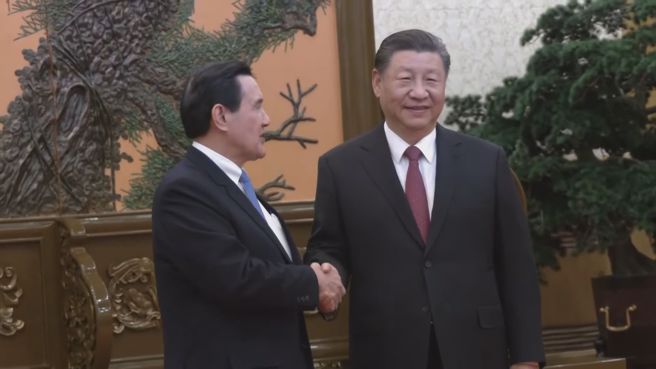 國民黨前主席馬英九、中共中央總書記習近平。（圖／中天新聞網提供）