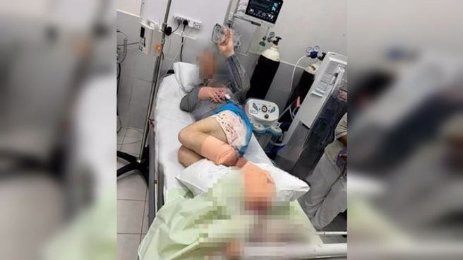 马尔地夫传有游客遭鲨鱼咬伤腿。（图／翻摄自X）