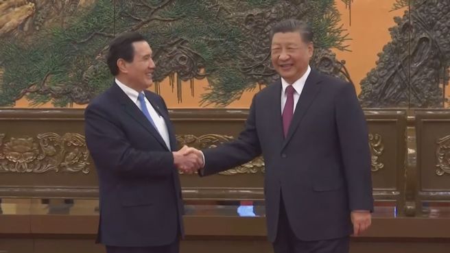 马习二会今日在北京人民大会堂东大厅举行。（图／中天新闻网）