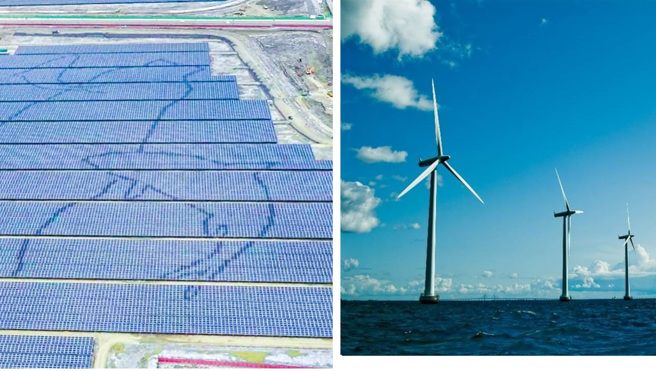 杨家法表示，虽然4月3日地震造成多个电厂跳脱，太阳光电在前3分钟帮忙出108MW，但是同一时间，离岸风电不给力，造成了662~680MW的电力缺口，所以依然证明，「再生能源非常不稳定」。(图/经济部、shutterstock、达志影像)