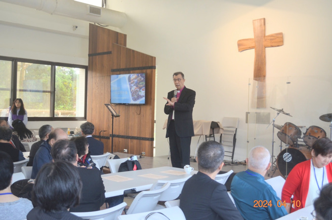 主辦單位台灣聖公會張員榮主教表示，聖約翰科大是亞洲唯一的華人聖公會大學，台灣聖公會很榮幸在這個校園內主辦本次大會活動。(照片/聖約翰科技大學提供)