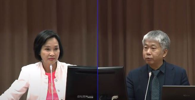 左为立委柯志恩、右为国科会副主委林敏聪。（取自国会频道影片）