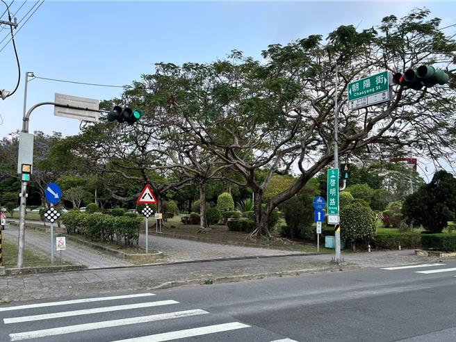 嘉義市在交通流量大的路口新設置「小綠人」以利於行人判讀是否能過馬路。（嘉義市政府提供／廖素慧嘉市傳真）