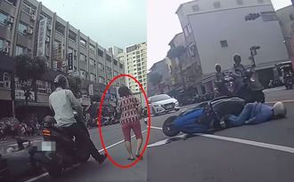 阿婆為「搶1元便當」穿越馬路 害騎士追撞被抓酒駕糗了