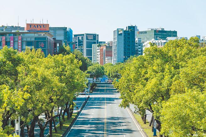 拥有台北巿最早林荫大道的中山区，在都更危老案的狂潮袭卷下，房价走扬，新案潜销单价即突破200万大关。（乡林提供／王莫昀台北传真）