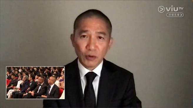 梁朝偉第6次奪最佳男主角，人在德國的他也透過影片發表感言。（圖／翻攝自東網）