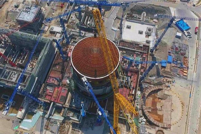 中國核能行業協會15日發佈最新藍皮書，表示在建核電機組數量、裝機容量繼續保持世界第一。（示意圖／中新社）