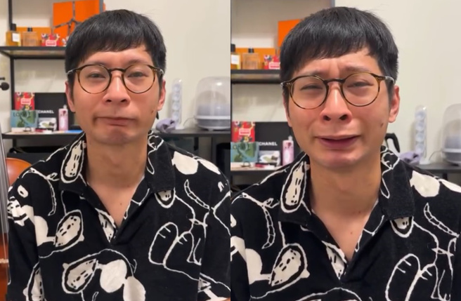 逸祥拍片泣不成聲。（圖／取自逸祥臉書）