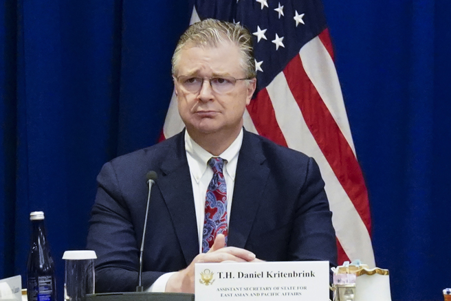 美国国务院亚太助卿康达（Daniel Kritenbrink）14日飞抵北京，展开为期三天的访中之行。（美联社资料照片）