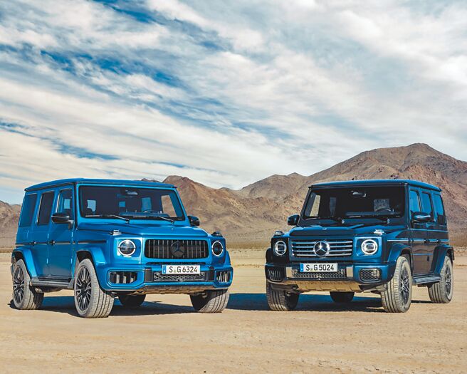 台湾宾士将引进全新Mercedes-Benz G-Class（右）及AMG越野猛兽G 63同步亮相。（台湾宾士提供）