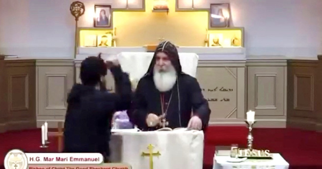 15日持刀狂砍雪梨亚述基督好牧羊人教堂主教艾马纽的凶嫌年仅15岁。（图／路透社）