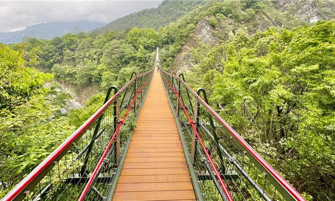 只要是《醫療法》第10條規定的醫事人員持相關證明文件，可在5月1日至31日期間，免費進入太平山等14處國家森林遊樂區。圖為奧萬大國家森林遊樂區吊橋。（農業部林業及自然保育署提供／蔡佩珈台北傳真）