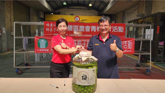 梅子盛产季来临，台中梧栖农会携手南投仁爱乡农会举办酿酒活动。（梧栖区农会提供／陈淑娥台中传真）